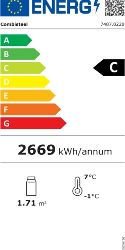 Kühlvitrine CS 300L mit 3 Regalen, Breite 650mm