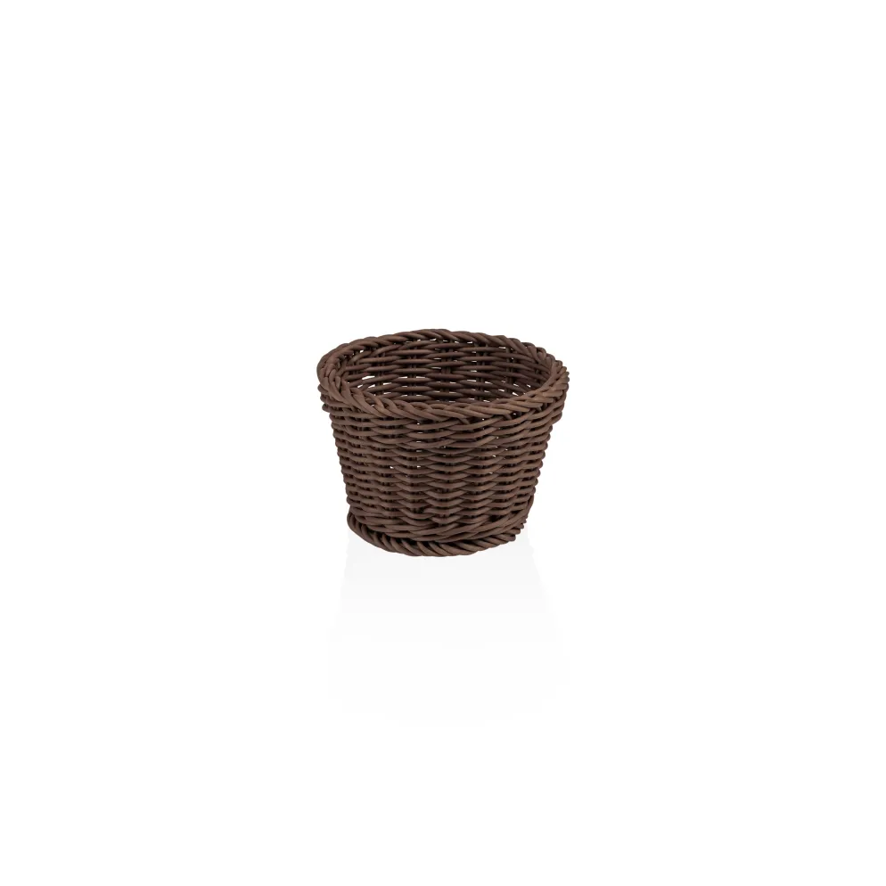 Korb WEAVER PRO Tischkörbe, Ø 13 cm, Höhe 10 cm, oval, braun, Polypropylen