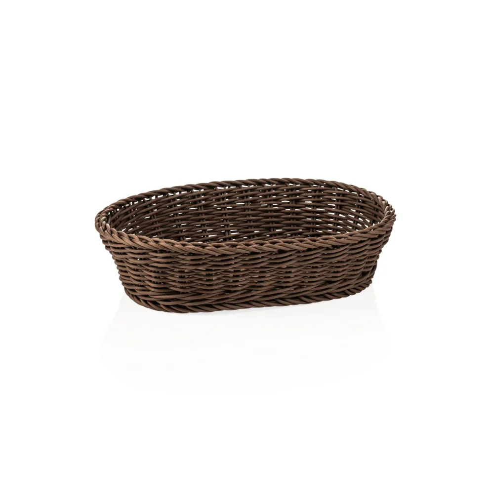 Korb WEAVER PRO Tischkörbe, 32 x 23 x 7 cm, oval, braun, Polypropylen