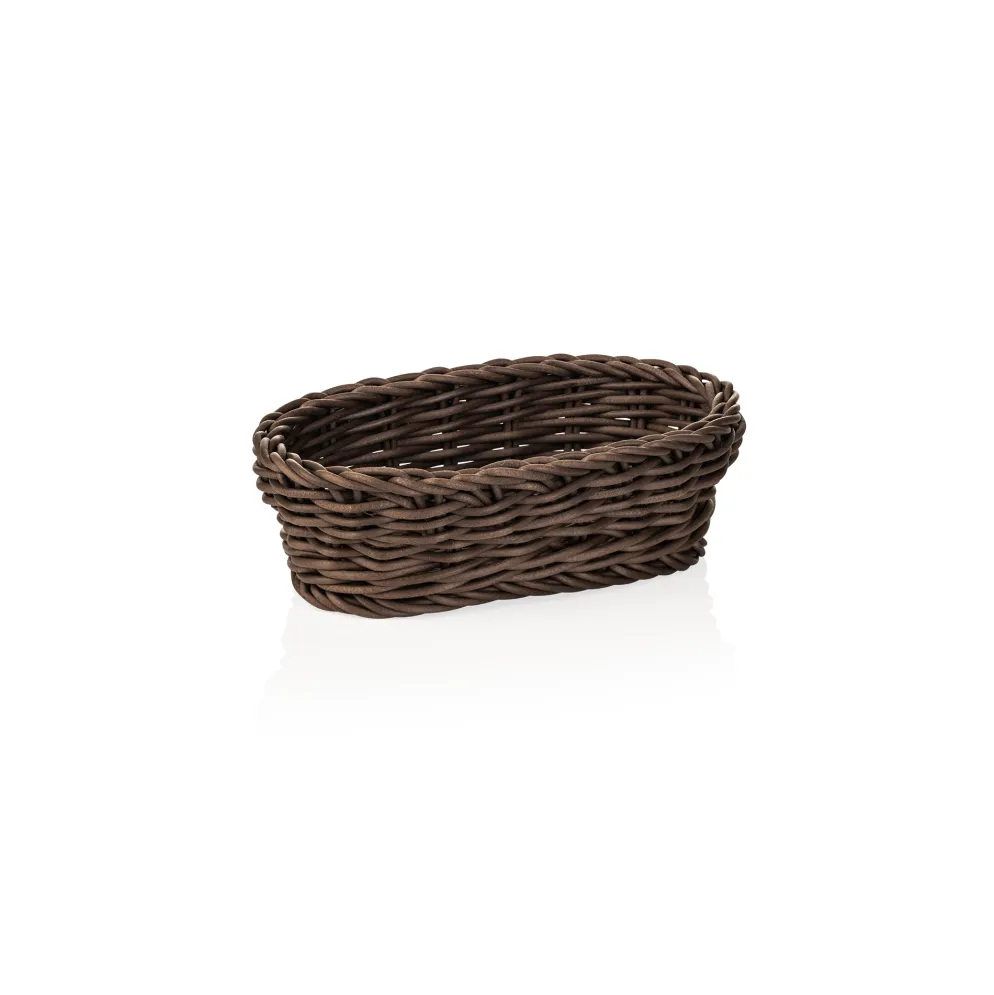 Korb WEAVER PRO Tischkörbe, 19 x 12 x 6 cm, oval, braun, Polypropylen