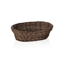 Korb WEAVER PRO Tischkörbe, 25 x 19 x 6,5 cm, oval, braun, Polypropylen