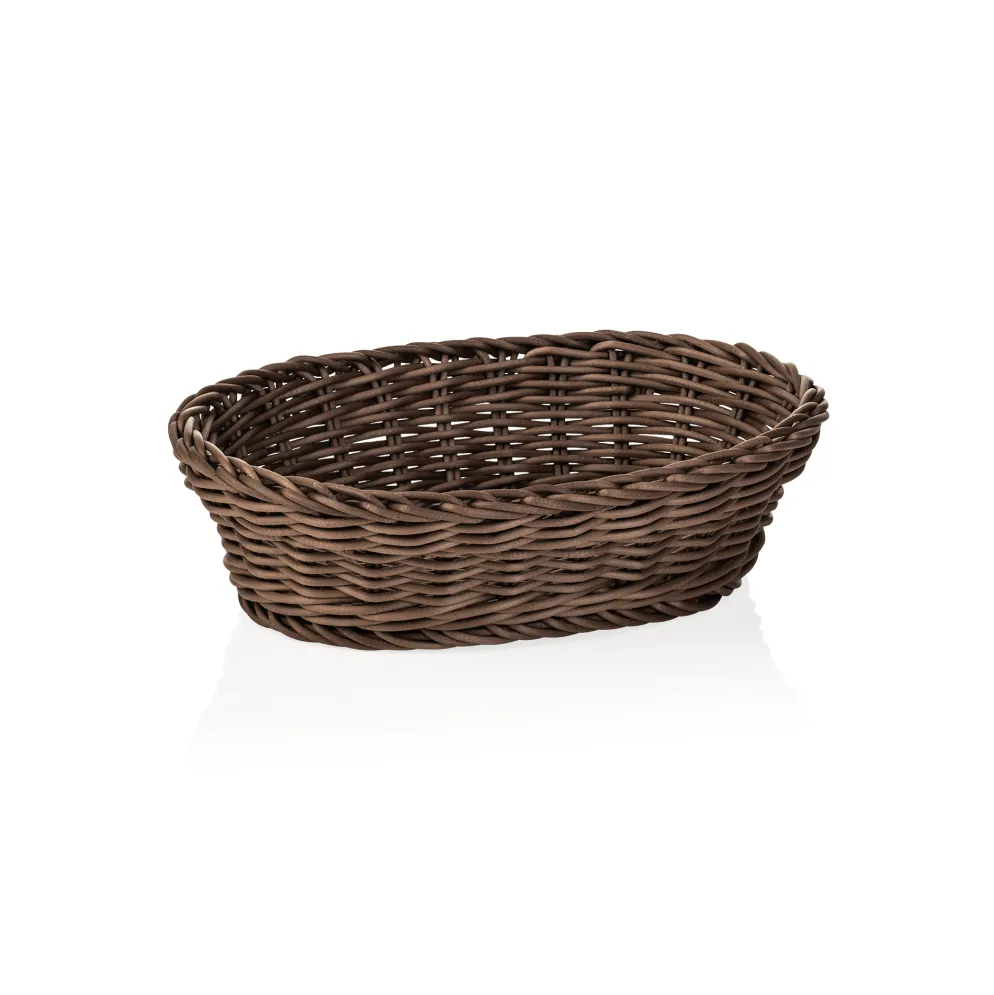 Korb WEAVER PRO Tischkörbe, 25 x 19 x 6,5 cm, oval, braun, Polypropylen