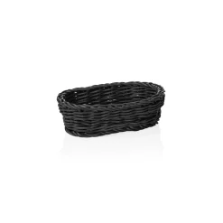 Korb WEAVER PRO Tischkörbe, 19 x 12 x 6 cm, oval, schwarz, Polypropylen