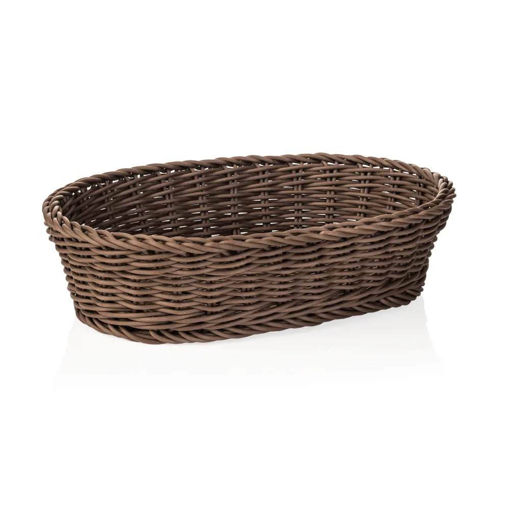 Korb WEAVER PRO Tischkörbe, 28 x 16 x 8 cm, oval, braun, Polypropylen