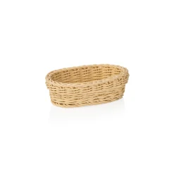 Korb WEAVER PRO Tischkörbe, 19 x 12 x 6 cm, oval, hellbeige, Polypropylen