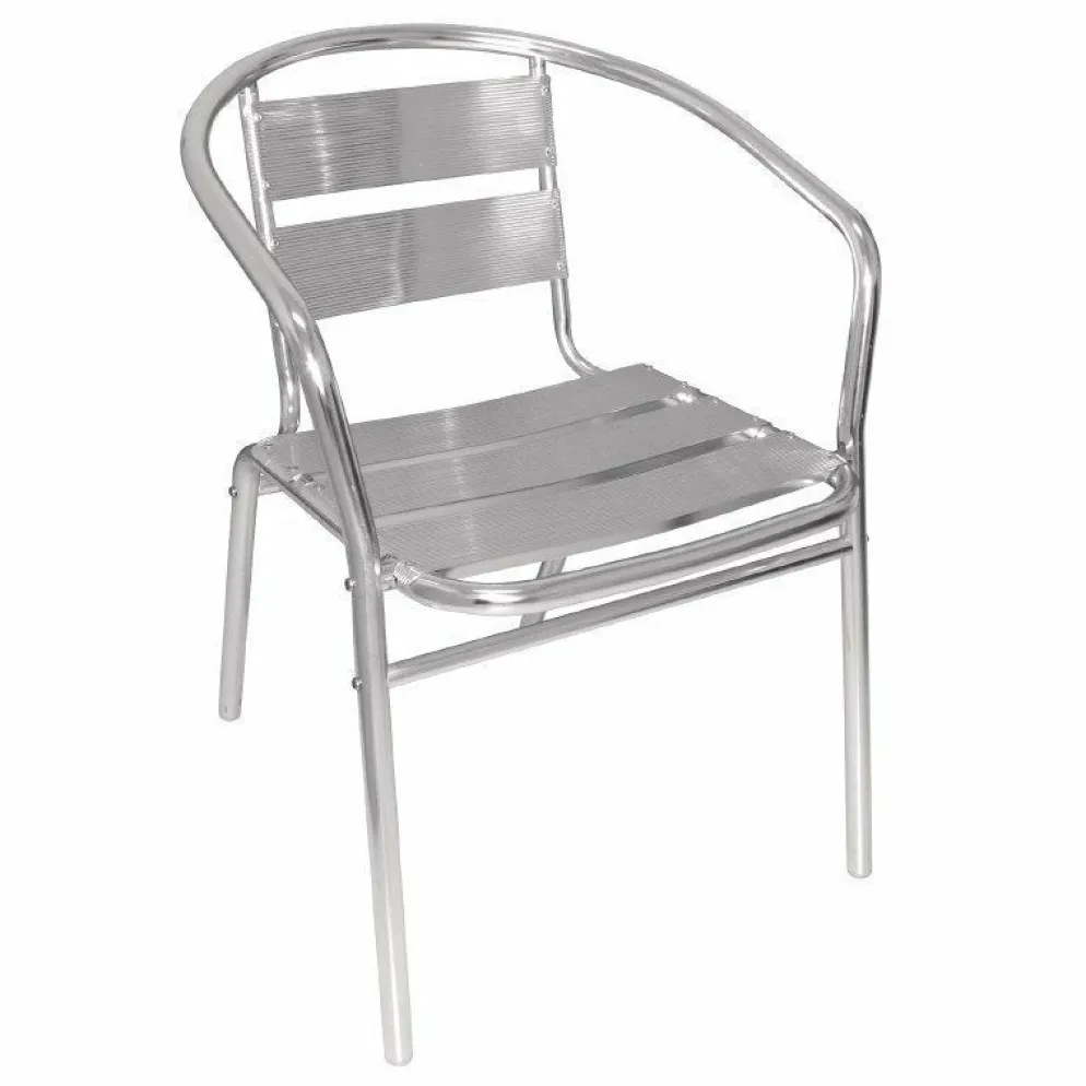 KRISTA Bistrostuhl Aluminium mit Armlehne stapelbar