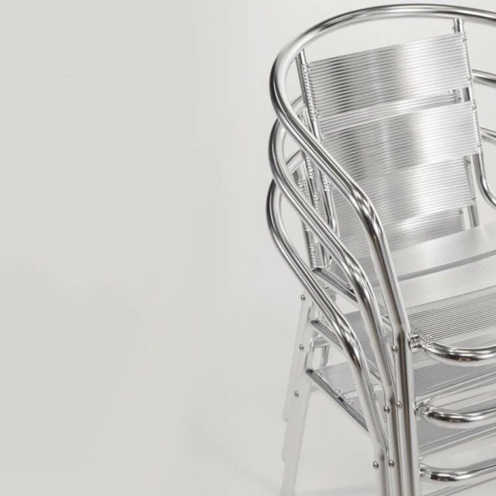 KRISTA Bistrostuhl Aluminium mit Armlehne stapelbar