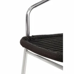 KRISTA Bistrostuhl Geflecht, Rattan schwarz stapelbar
