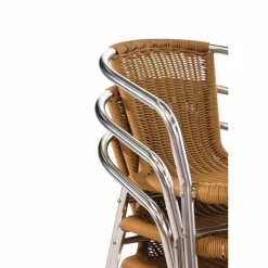 KRISTA Bistrostuhl Geflecht Rattan mit Alu-Gestell stapelbar