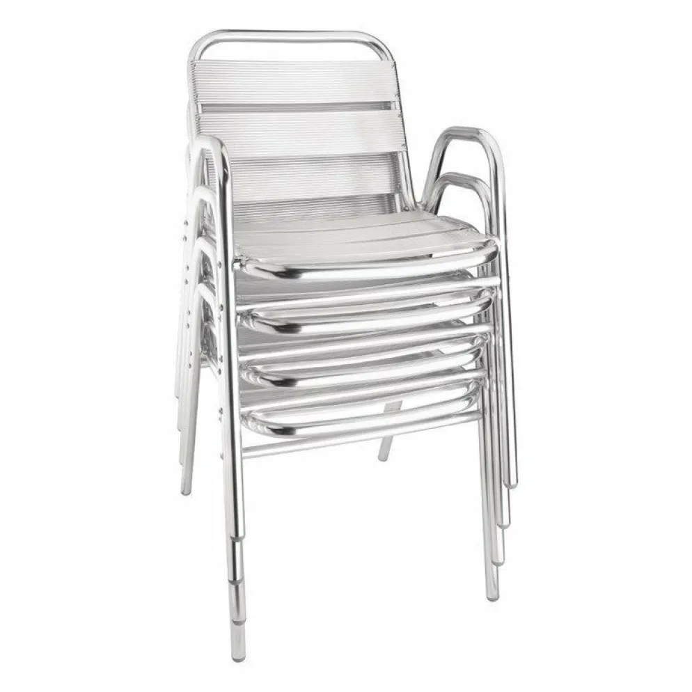KRISTA Bistrostuhl Gestell und Sitzfläche Aluminium, stapelbar