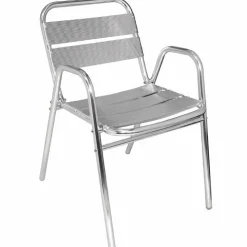 KRISTA Bistrostuhl Gestell und Sitzfläche Aluminium, stapelbar