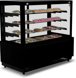 Kuchentheke Kuchenvitrine NERO 1.0 schwarz, 937x790x1400mm