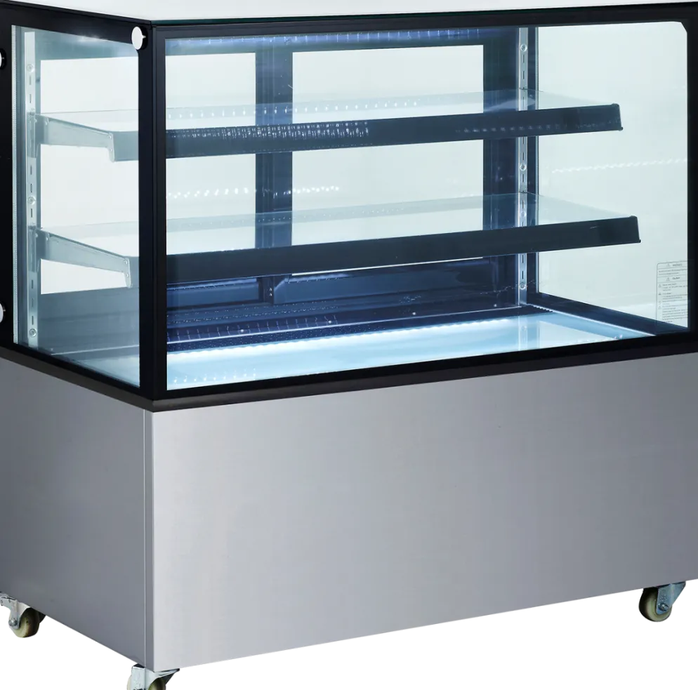Kuchen- und Tortenvitrine Cube 120 mit Glasschiebetüren 1215 mm