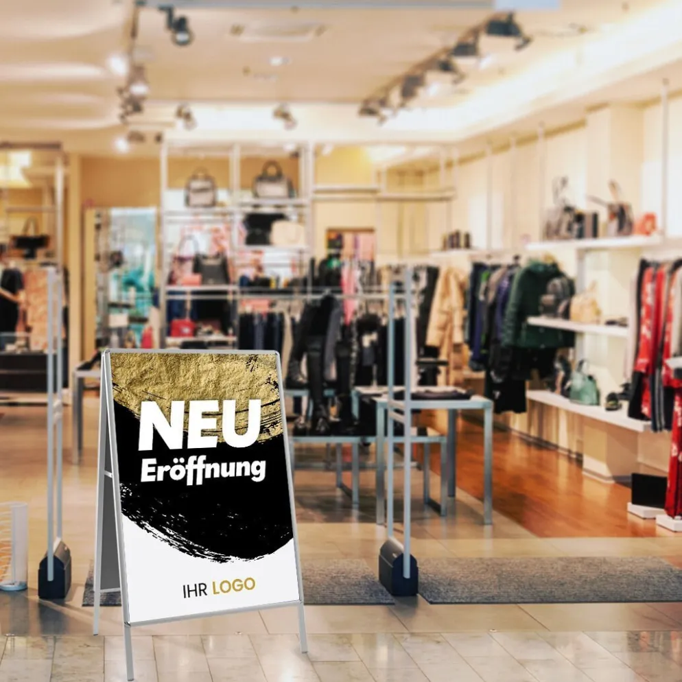 Kundenstopper GNE400 für Neu-Eröffnungen mit Plakat & Logo