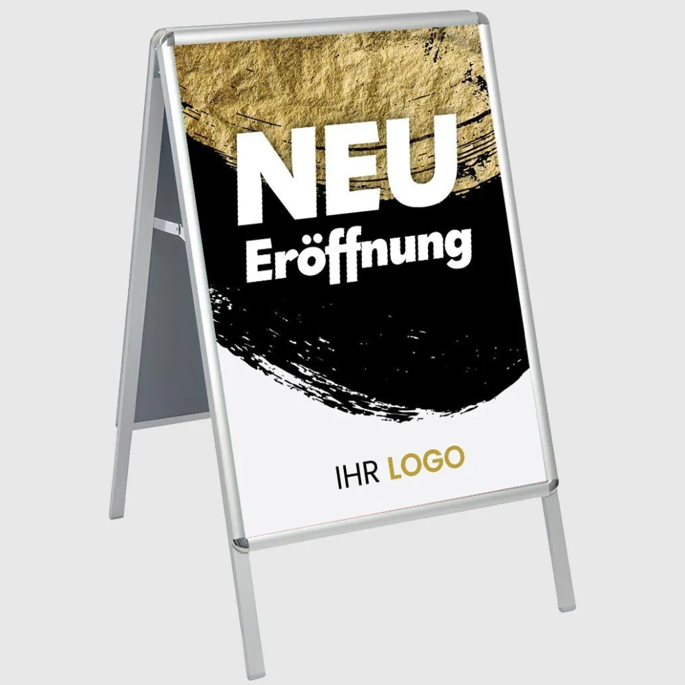 Kundenstopper GNE400 für Neu-Eröffnungen mit Plakat & Logo