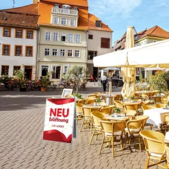 Kundenstopper GNE300 für Neu-Eröffnungen mit Plakat & Logo