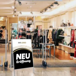 Kundenstopper GNE350 für Neu-Eröffnungen mit Plakat & Logo