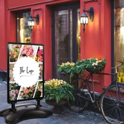 Kundenstopper SNE505 für Blumenläden Floristen mit A1-Plakat & Logo