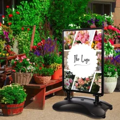 Kundenstopper SNE505 für Blumenläden Floristen mit A1-Plakat & Logo