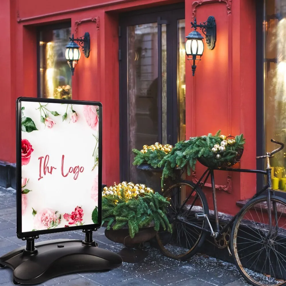Kundenstopper SNE500 für Blumenläden Floristen mit A1-Plakat & Logo