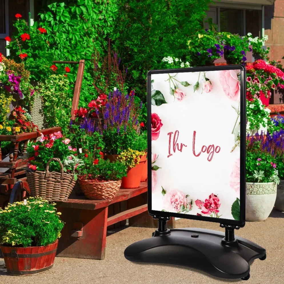 Kundenstopper SNE500 für Blumenläden Floristen mit A1-Plakat & Logo