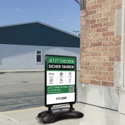 Kundenstopper SNE580 für KFZ-Werkstatt mit A1-Plakat & Logo