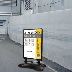 Kundenstopper SNE595 für KFZ-Werkstatt mit A1-Plakat & Logo
