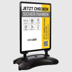 Kundenstopper SNE595 für KFZ-Werkstatt mit A1-Plakat & Logo
