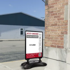 Kundenstopper SNE590 für KFZ-Werkstatt mit A1-Plakat & Logo