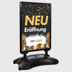 Kundenstopper SNE200 für Neu-Eröffnungen mit A1-Plakat & Logo