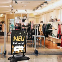 Kundenstopper SNE200 für Neu-Eröffnungen mit A1-Plakat & Logo