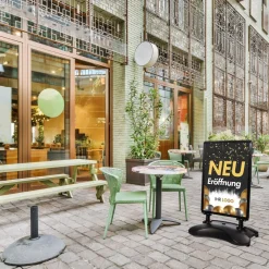 Kundenstopper SNE200 für Neu-Eröffnungen mit A1-Plakat & Logo