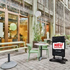 Kundenstopper SNE100 für Neu-Eröffnungen mit A1-Plakat & Logo
