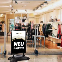Kundenstopper SNE350 für Neu-Eröffnungen mit A1-Plakat & Logo