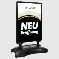 Kundenstopper SNE350 für Neu-Eröffnungen mit A1-Plakat & Logo