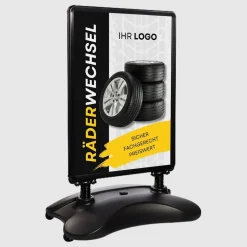 Kundenstopper SNE545 für Räderwechsel mit A1-Plakat & Logo