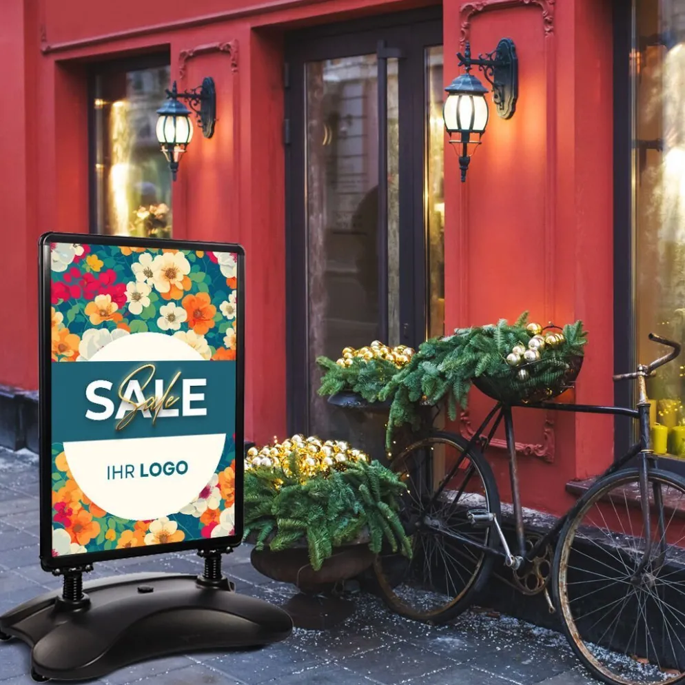Kundenstopper SNE510 „SALE“ für Blumenläden Floristen mit A1-Plakat & Logo