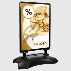 Kundenstopper SNE515 „SALE“ für Juweliere & Schmuck mit A1-Plakat & Logo