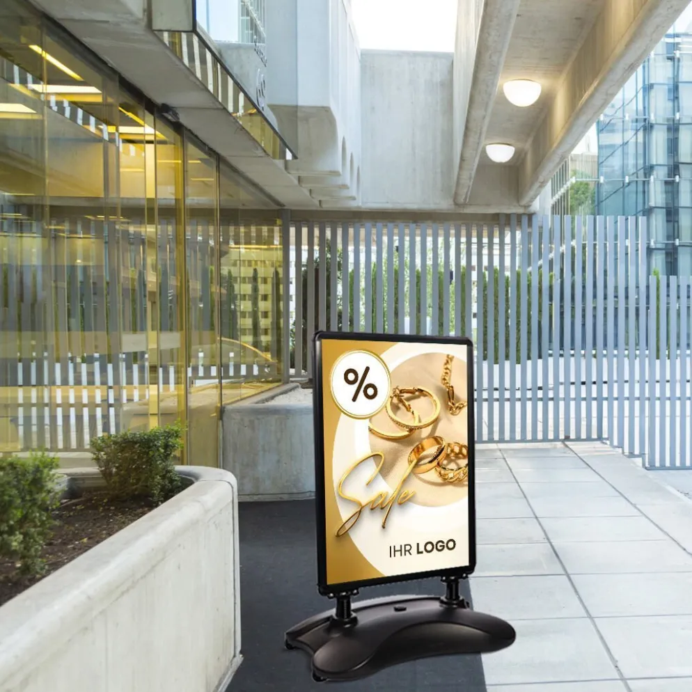 Kundenstopper SNE515 „SALE“ für Juweliere & Schmuck mit A1-Plakat & Logo