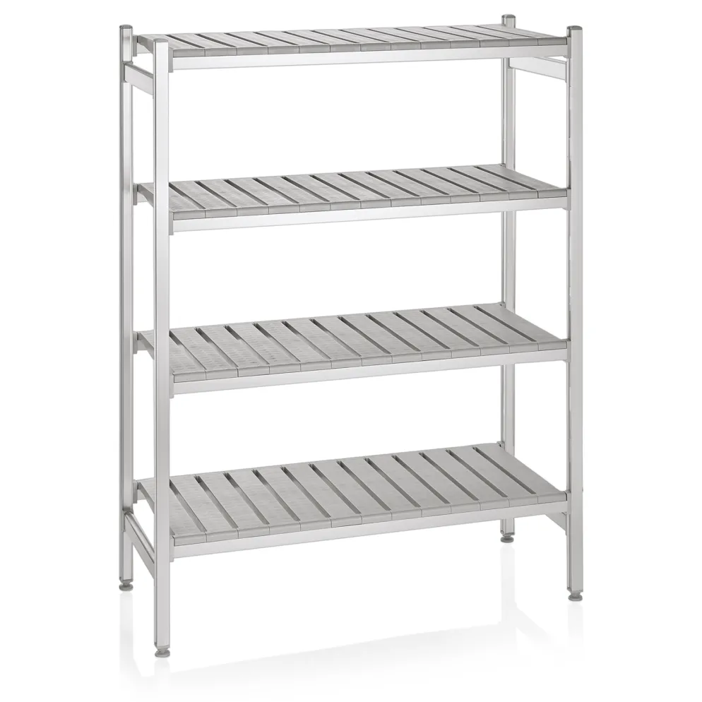 Lagerregal System, Klick-System, 126,5 x 54 x 170 cm, Aluminium/Polyethylen