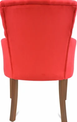 Lounge Sessel Kapitone rot mit Armlehne