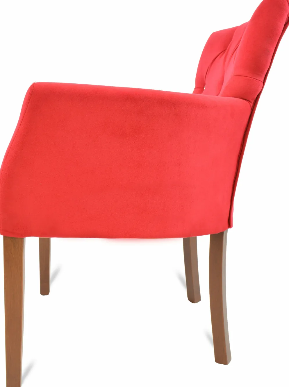 Lounge Sessel Kapitone rot mit Armlehne