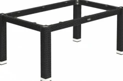 Lounge Tischgestell LINA für 120x80 cm Platten, Seagrass-Optik in schwarz