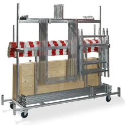 Marktstand Transportwagen, galvanisierter Stahl, 241,5x72x198cm