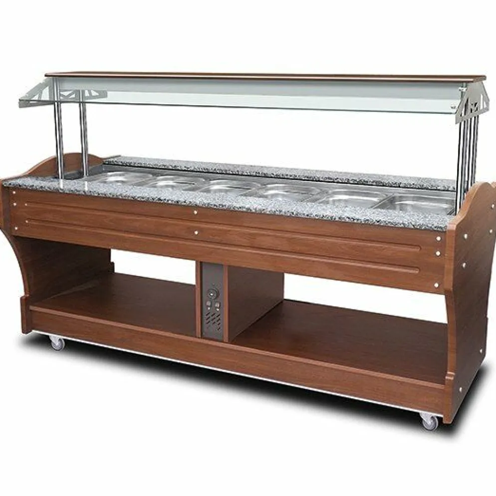 MASTRO Bainmarie-Buffet, Inselmodell, 6x GN 1/1, Breite 2200mm