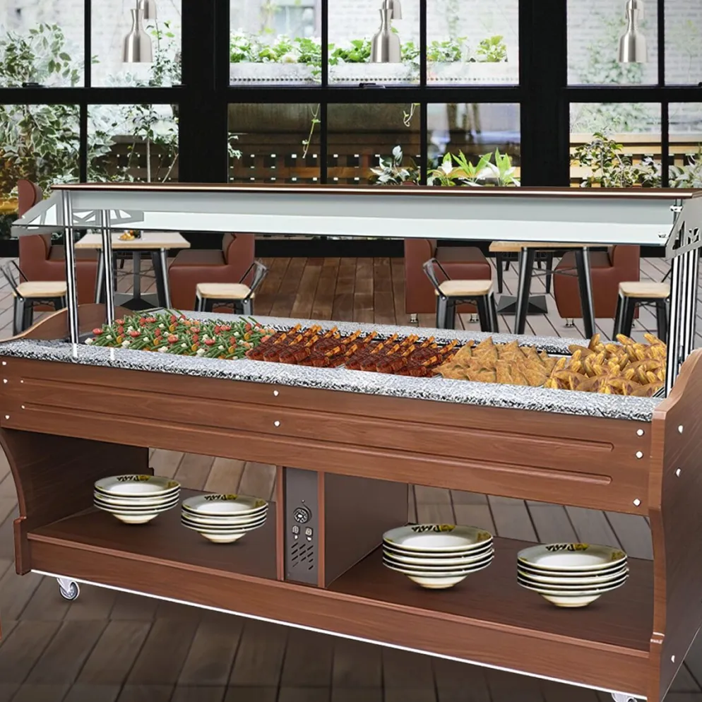 MASTRO Bainmarie-Buffet, Inselmodell, 6x GN 1/1, Breite 2200mm