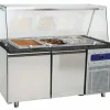 MASTRO Bainmarie Theke 2 Türen, Glasstruktur, 4x GN 1/1, 1450x930x1320mm