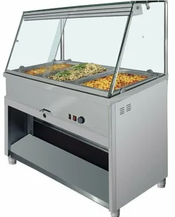 MASTRO Bainmarie-Theke 5x GN 1/1 mit gerader Frontverglasung, +30°/+90°C