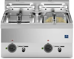 MASTRO Elektro Fritteuse 2 Becken 2x 10L, 400V 18kW, 700x650x300mm