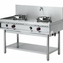 MASTRO Gas-Wokkochfeld 2 Brenner, Wasserhähne, Breite 130cm, 2x 13kW